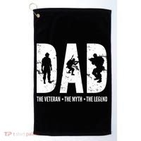 Dad The Veteran The Myth The Legend Golf Towel thumb 0