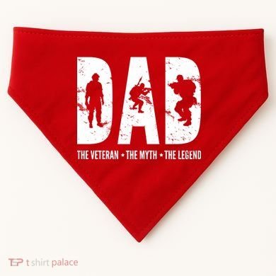 Dad The Veteran The Myth The Legend USA-Made Doggie Bandana