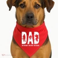Dad The Veteran The Myth The Legend USA-Made Doggie Bandana thumb 1