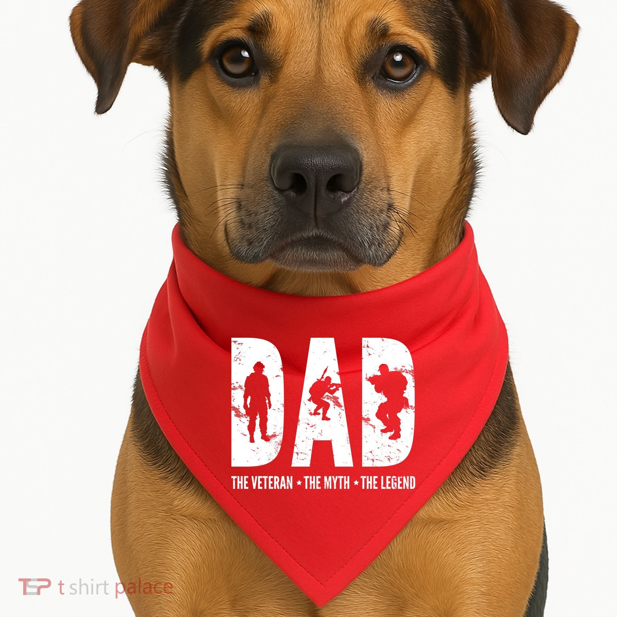 Dad The Veteran The Myth The Legend USA-Made Doggie Bandana