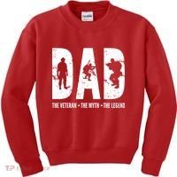 Dad The Veteran The Myth The Legend Kids Sweatshirt thumb 0