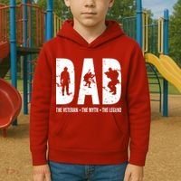 Dad The Veteran The Myth The Legend Kids Hoodie thumb 2