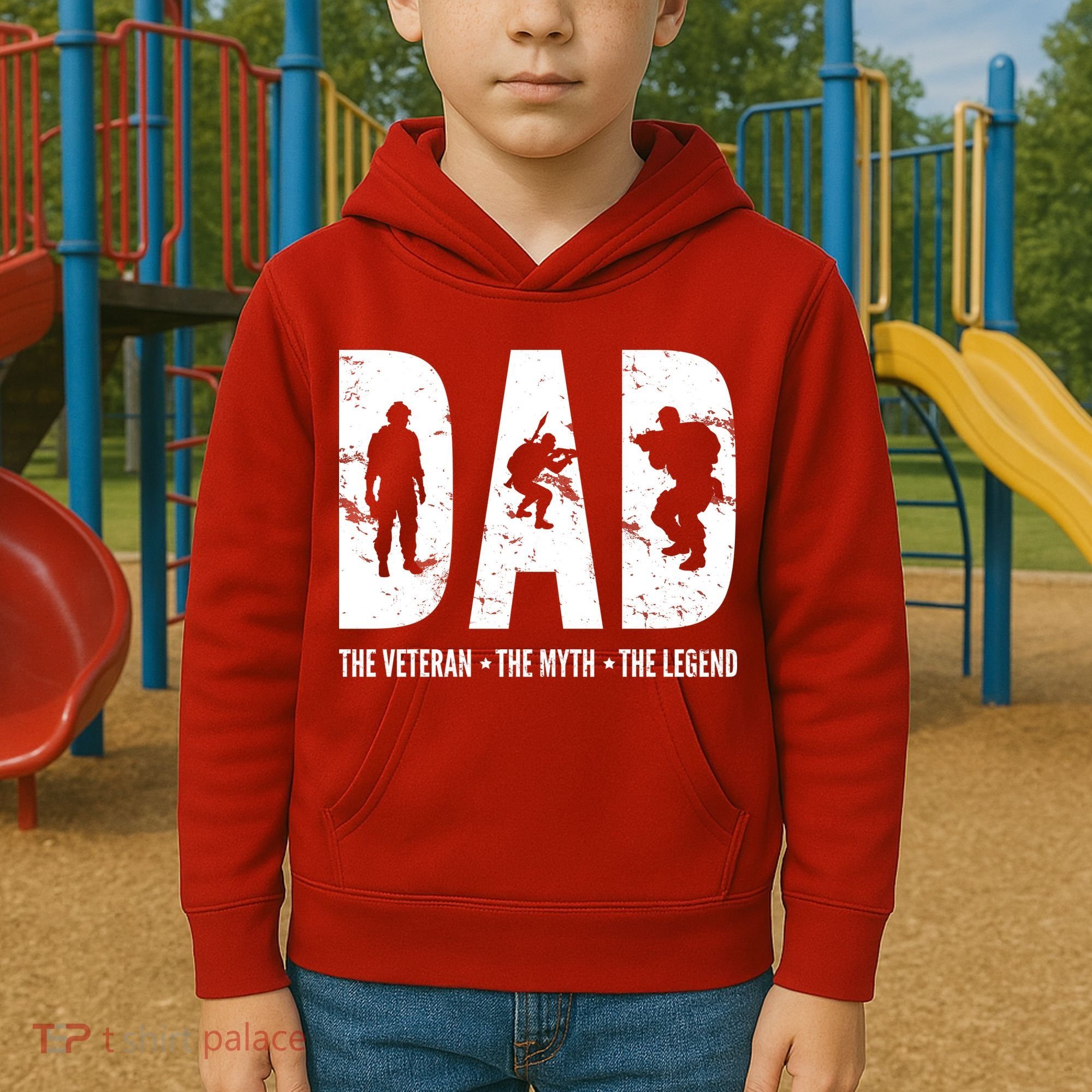 Dad The Veteran The Myth The Legend Kids Hoodie