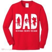 Dad The Veteran The Myth The Legend Kids Long Sleeve Shirt thumb 0
