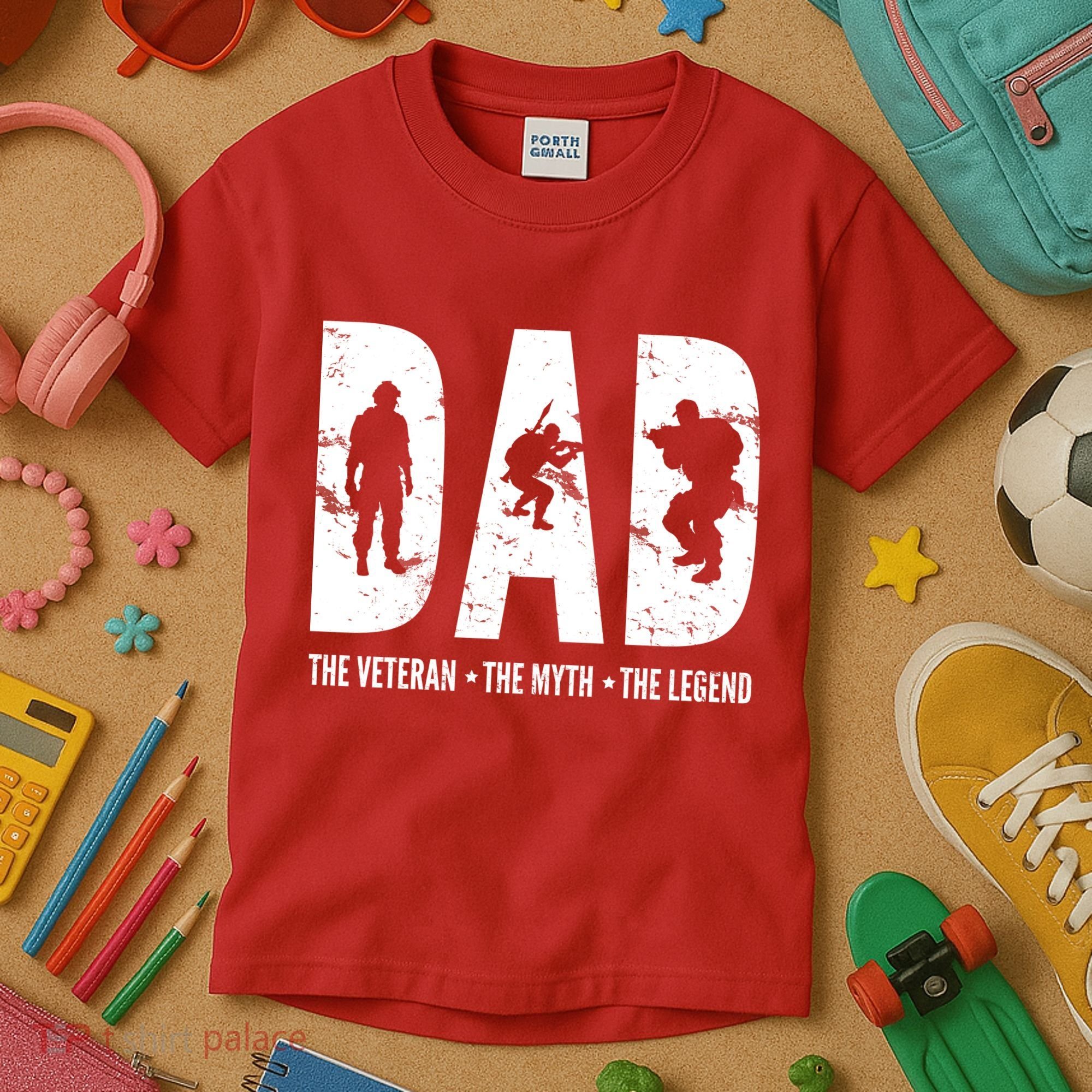 Dad The Veteran The Myth The Legend Kids T-Shirt