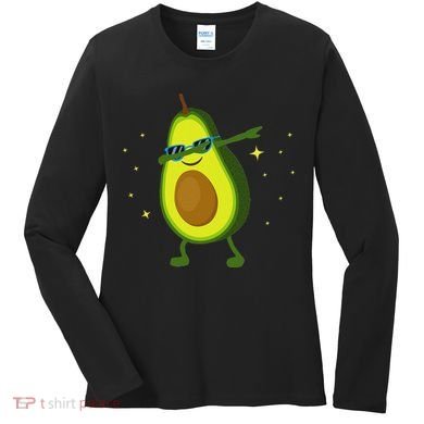 Dabbing Avocado Dabbing Fruit S Vegan Avocado Women's Long Sleeve Shirt