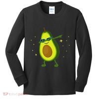 Dabbing Avocado Dabbing Fruit S Vegan Avocado Kids Long Sleeve Shirt thumb 0