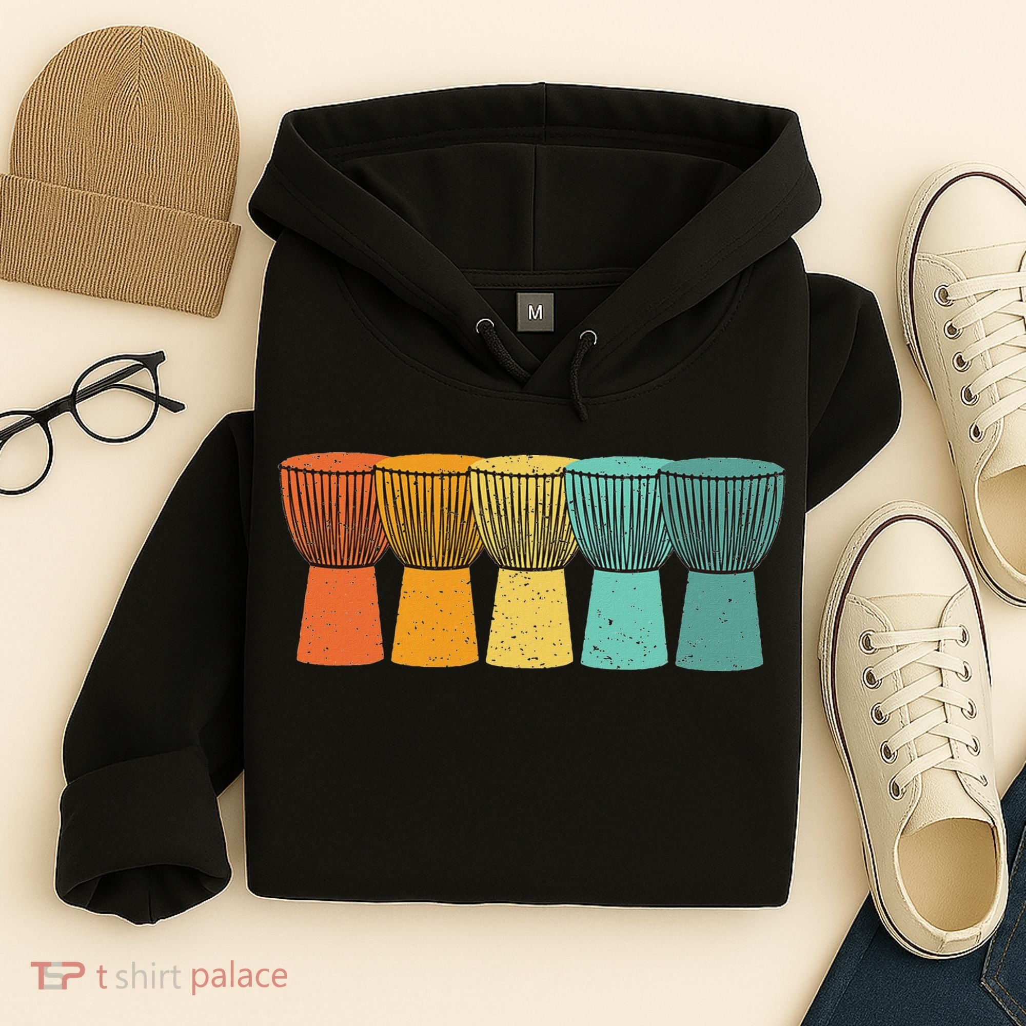 Djembe African Drums Retro Style Hoodie