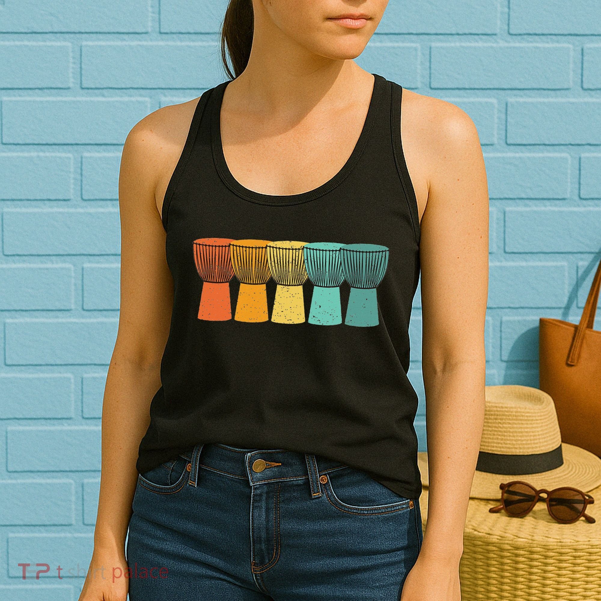 Djembe African Drums Retro Style Women's Tank Top