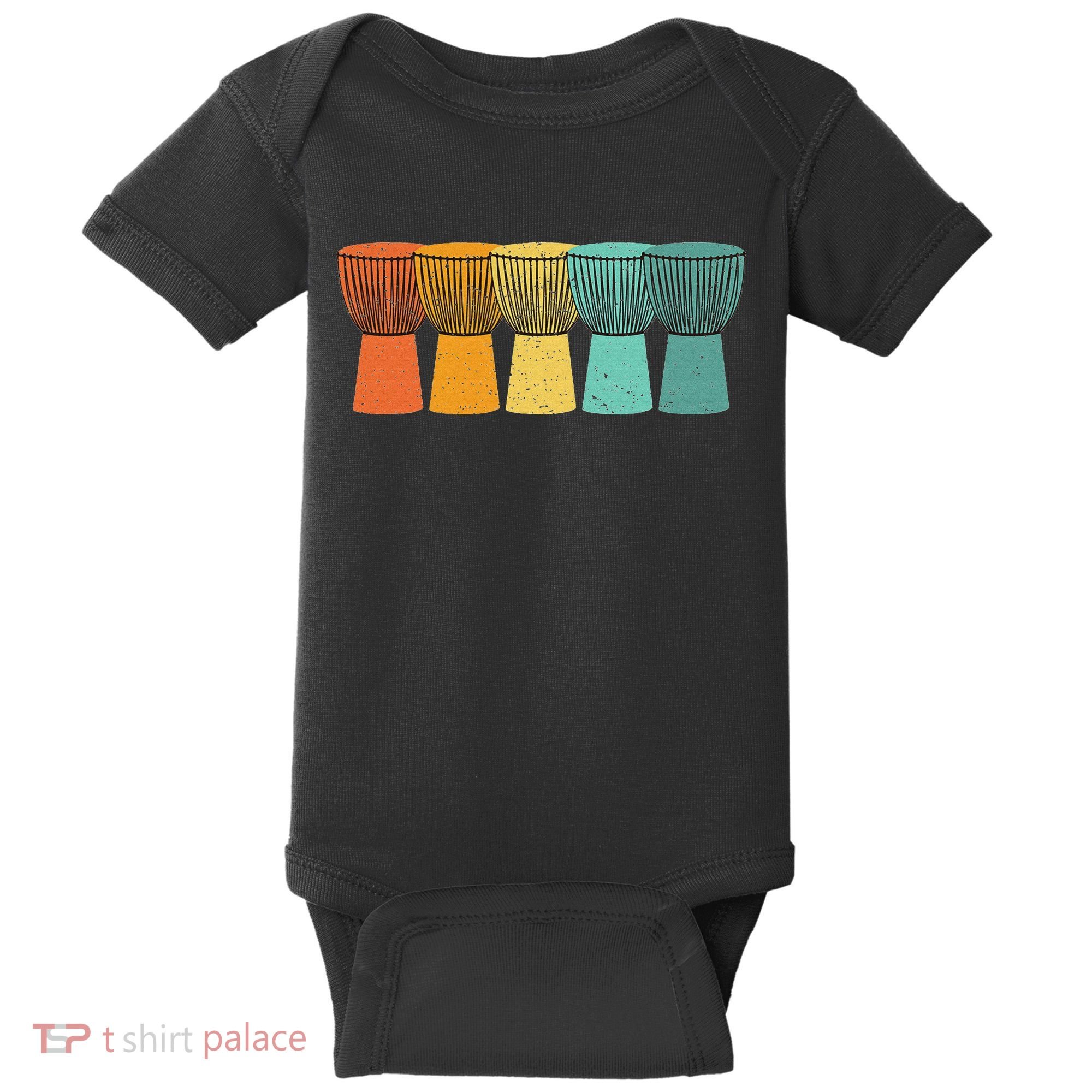 Djembe African Drums Retro Style Baby Bodysuit