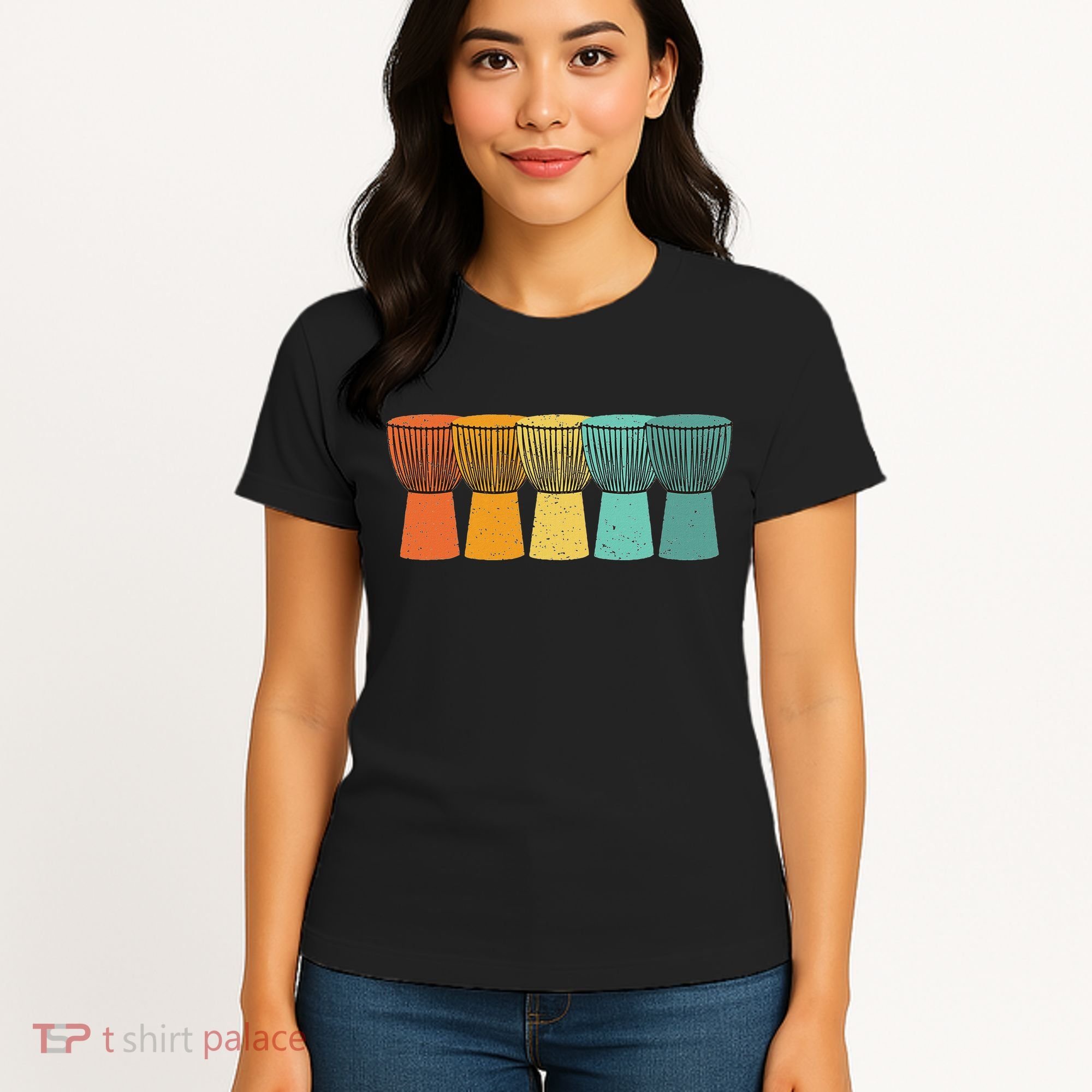 Djembe African Drums Retro Style Women's T-Shirt