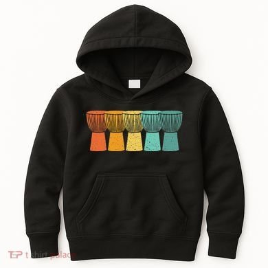 Djembe African Drums Retro Style Kids Hoodie