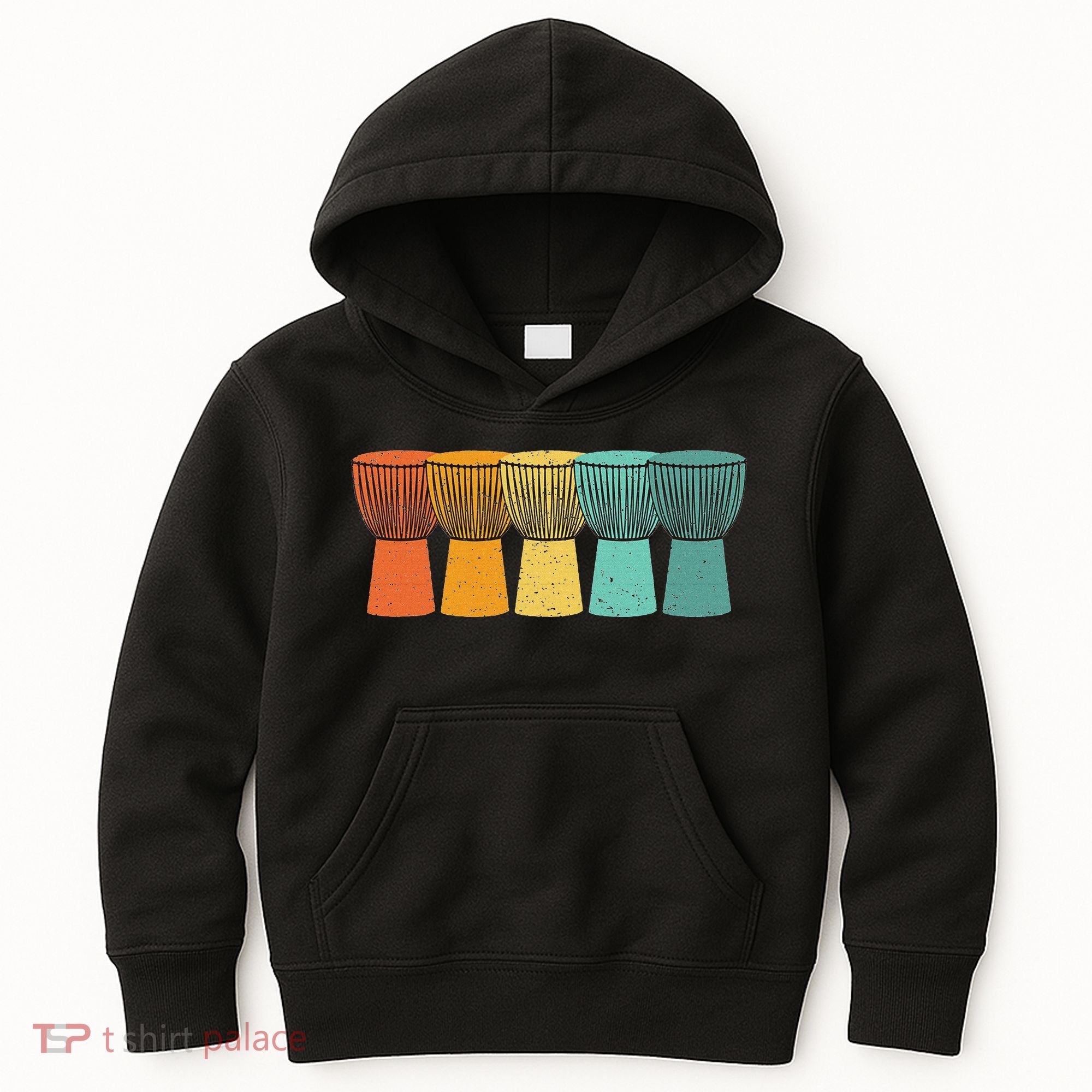 Djembe African Drums Retro Style Kids Hoodie