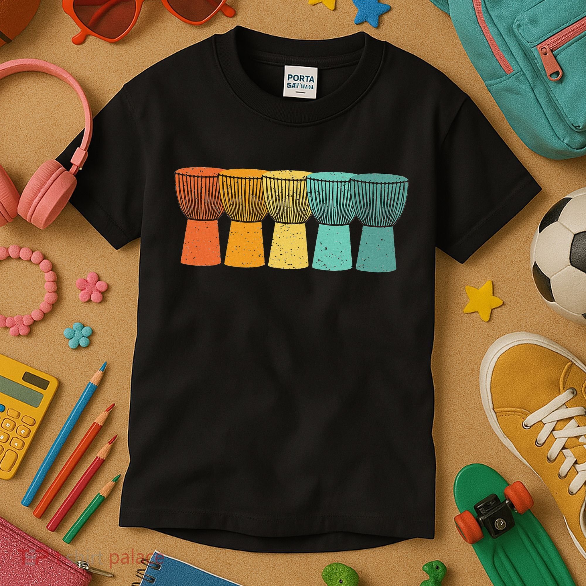 Djembe African Drums Retro Style Kids T-Shirt