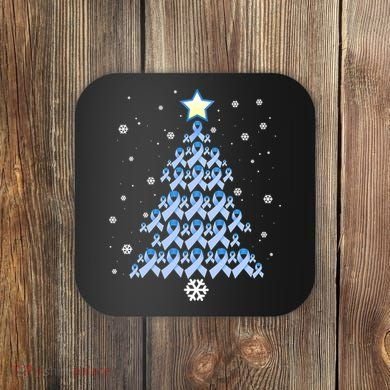 Diabetes Awareness Decoration Christmas Tree Coaster