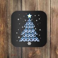 Diabetes Awareness Decoration Christmas Tree Coaster thumb 0