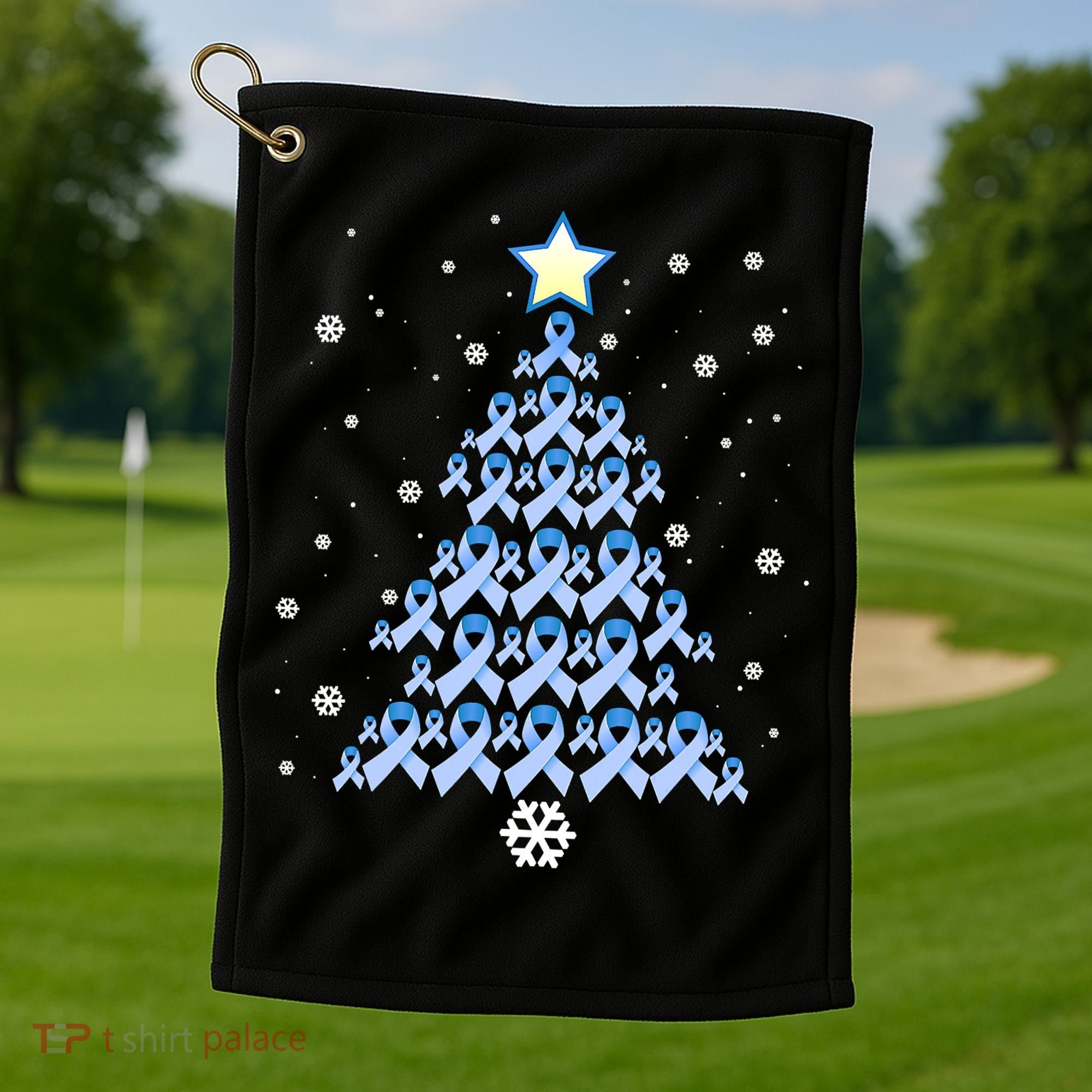 Diabetes Awareness Decoration Christmas Tree Golf Towel