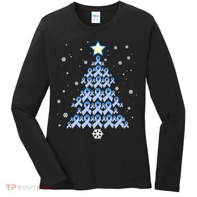 Diabetes Awareness Decoration Christmas Tree Women's Long Sleeve Shirt