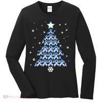 Diabetes Awareness Decoration Christmas Tree Women's Long Sleeve Shirt thumb 0