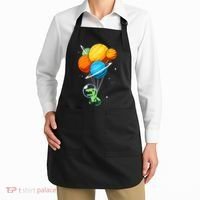 Dino Astronaut Dinosaur in Space Holding Planet Balloons Apron thumb 2