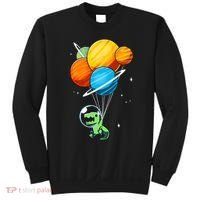 Dino Astronaut Dinosaur in Space Holding Planet Balloons Sweatshirt thumb 0