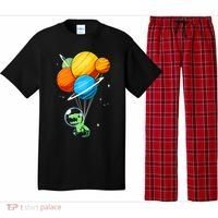 Dino Astronaut Dinosaur in Space Holding Planet Balloons Pajama Set thumb 0