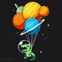 Dino Astronaut Dinosaur in Space Holding Planet Balloons Mousepad thumb 1