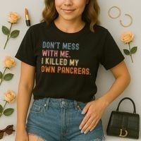Diabetes Awareness Dont Mess With Me I Killed My Own Pancreas Comfort Colors Boxy T-Shirt thumb 2