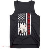 Dogo Argentino Dad Dog Lover American Flag Usa Pride Tank Top thumb 0