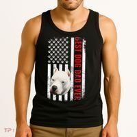 Dogo Argentino Dad Dog Lover American Flag Usa Pride Tank Top thumb 3