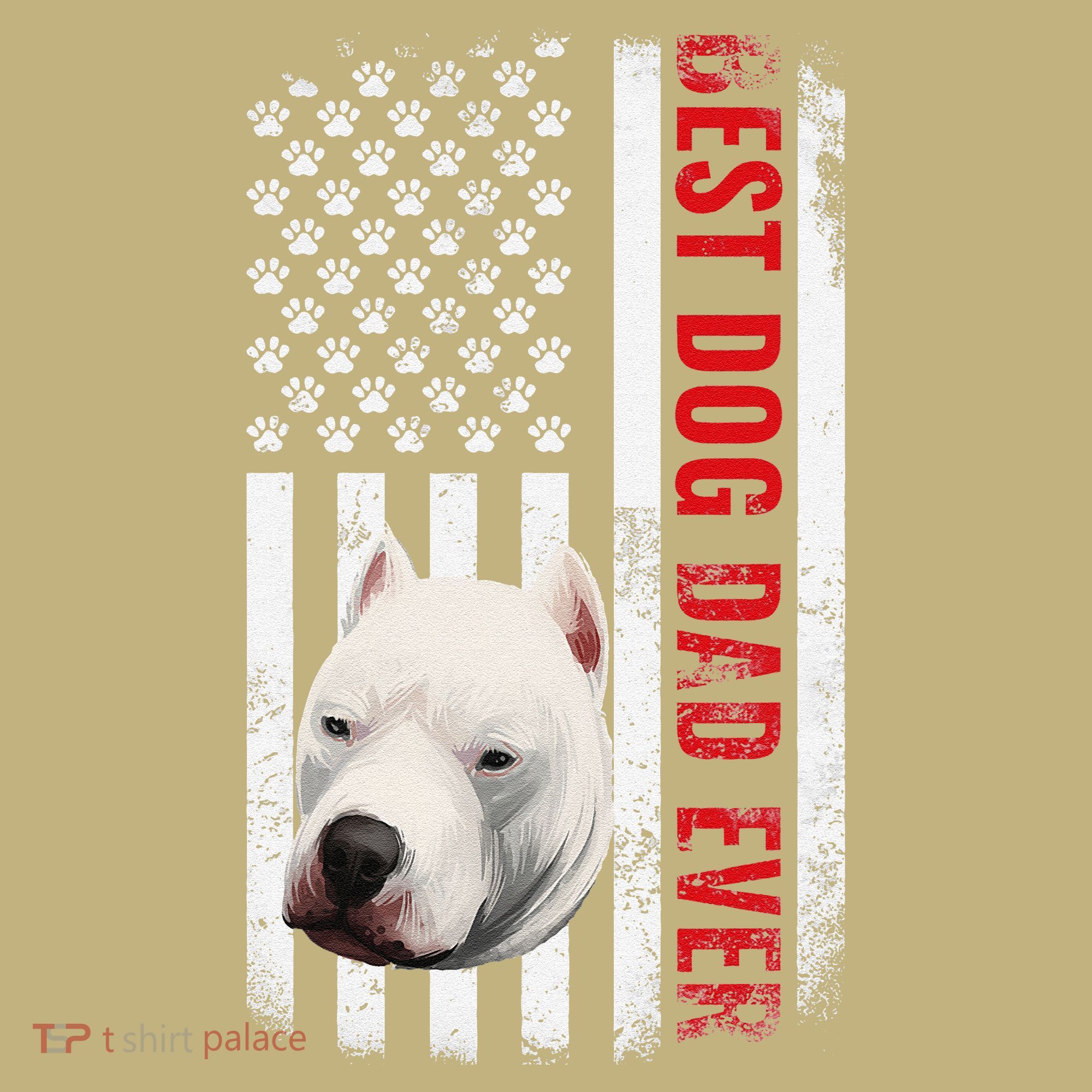 Dogo Argentino Dad Dog Lover American Flag Usa Pride Long Sleeve Shirt