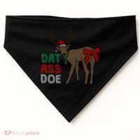 Dat Ass Doe Reindeer Naughty Funny Christmas Gift USA-Made Doggie Bandana thumb 0