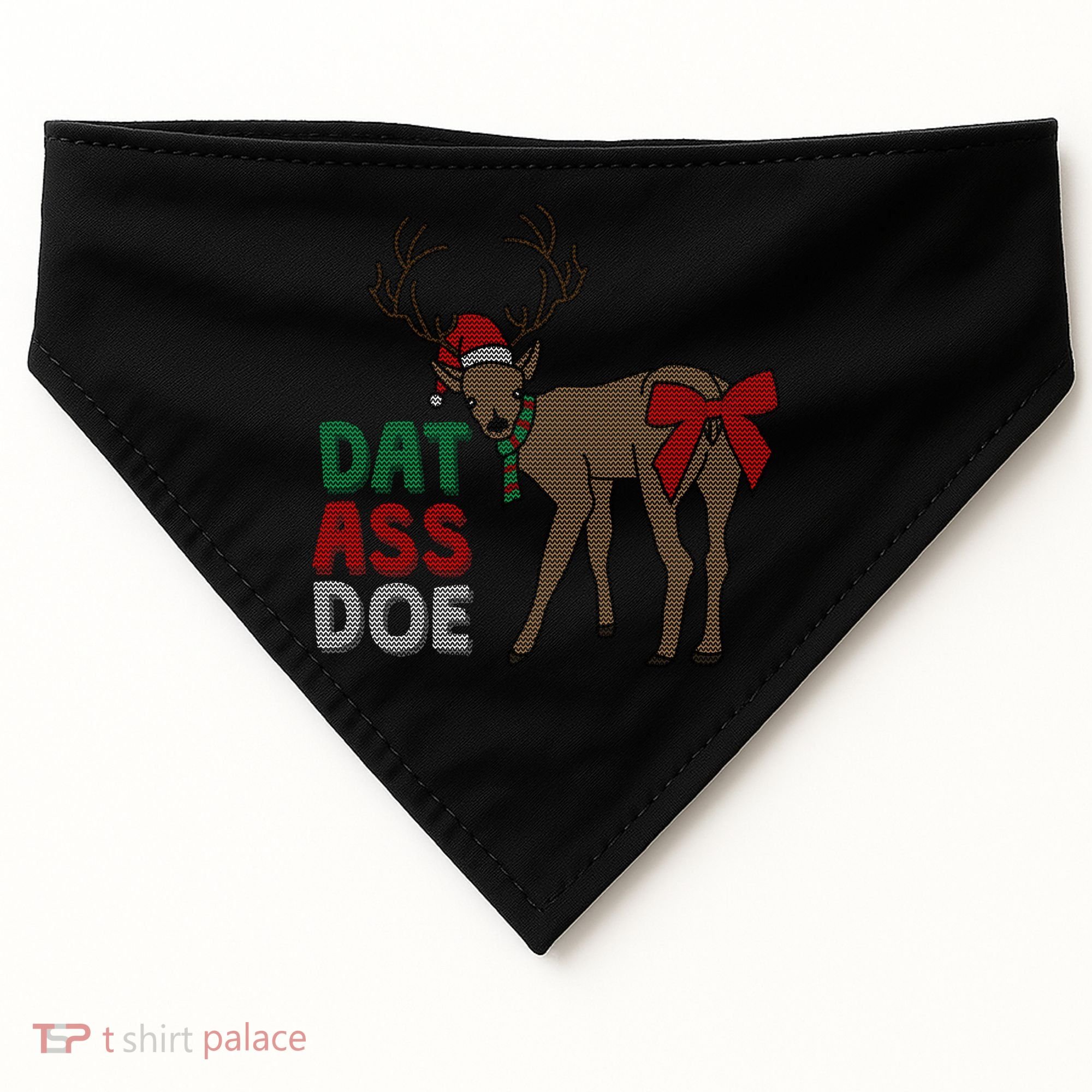 Dat Ass Doe Reindeer Naughty Funny Christmas Gift USA-Made Doggie Bandana