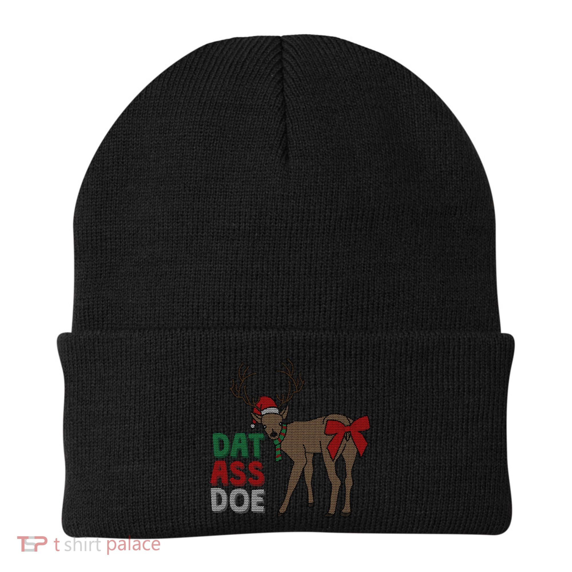 Dat Ass Doe Reindeer Naughty Funny Christmas Gift Beanie