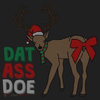 Dat Ass Doe Reindeer Naughty Funny Christmas Gift Beanie thumb 2