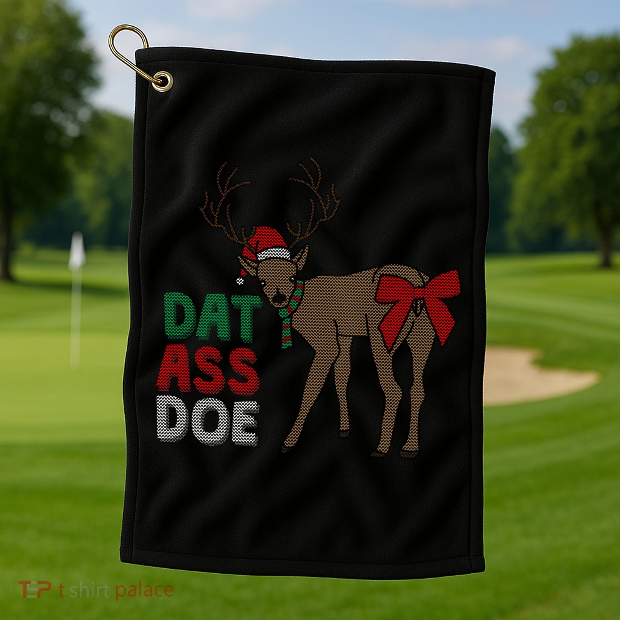 Dat Ass Doe Reindeer Naughty Funny Christmas Gift Golf Towel