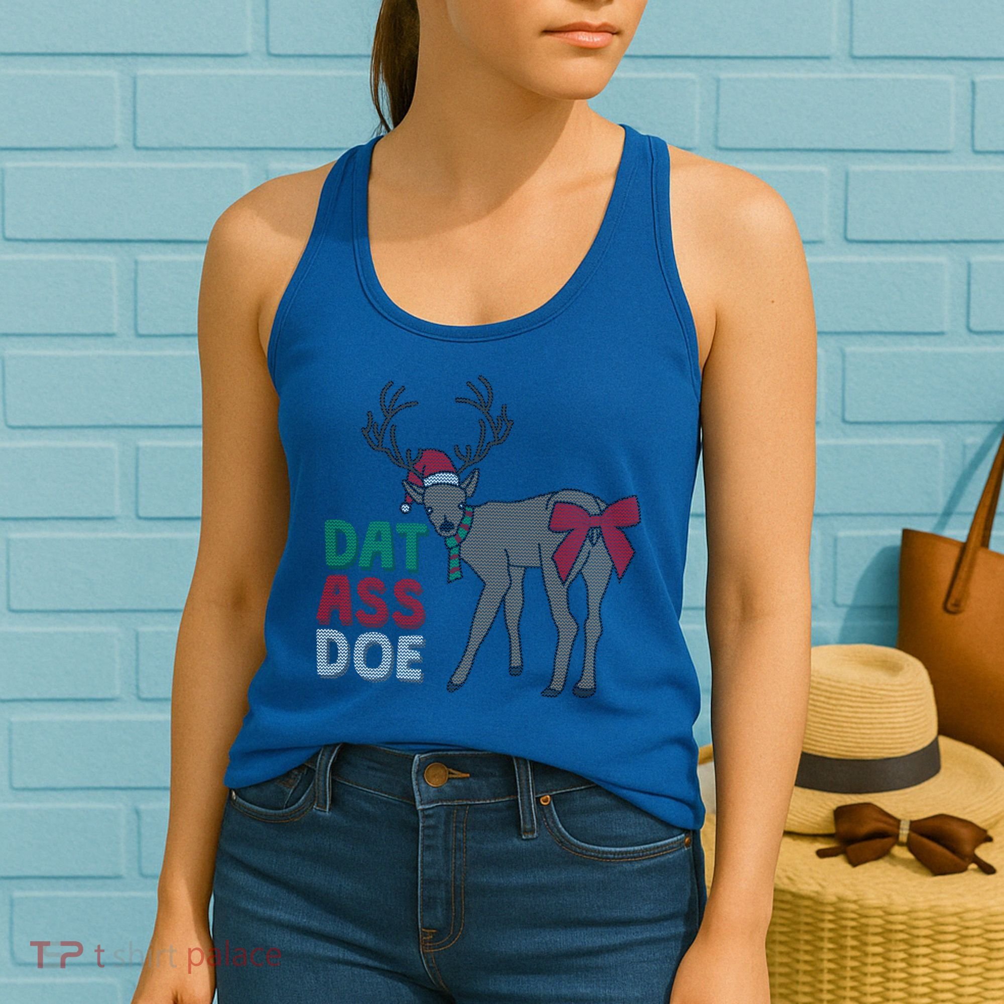Dat Ass Doe Reindeer Naughty Funny Christmas Gift Women's Tank Top
