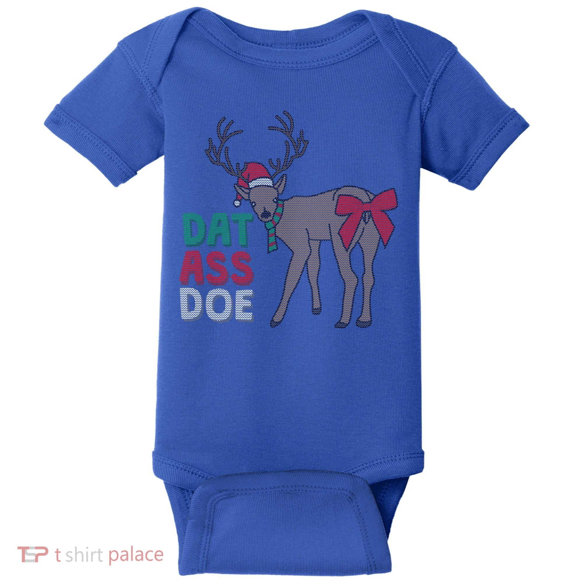 Dat Ass Doe Reindeer Naughty Funny Christmas Gift Baby Bodysuit