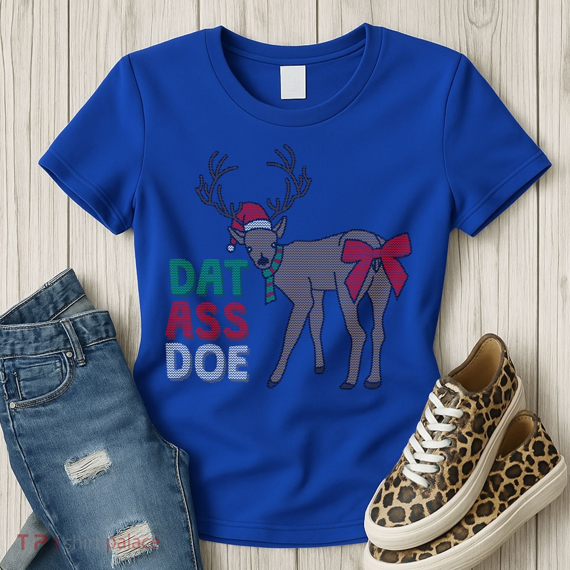 Dat Ass Doe Reindeer Naughty Funny Christmas Gift Women's T-Shirt