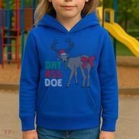 Dat Ass Doe Reindeer Naughty Funny Christmas Gift Kids Hoodie thumb 3