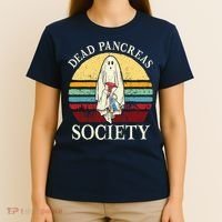Diabetes Awareness Dead Pancreas Society Halloween Ghost T-Shirt thumb 4