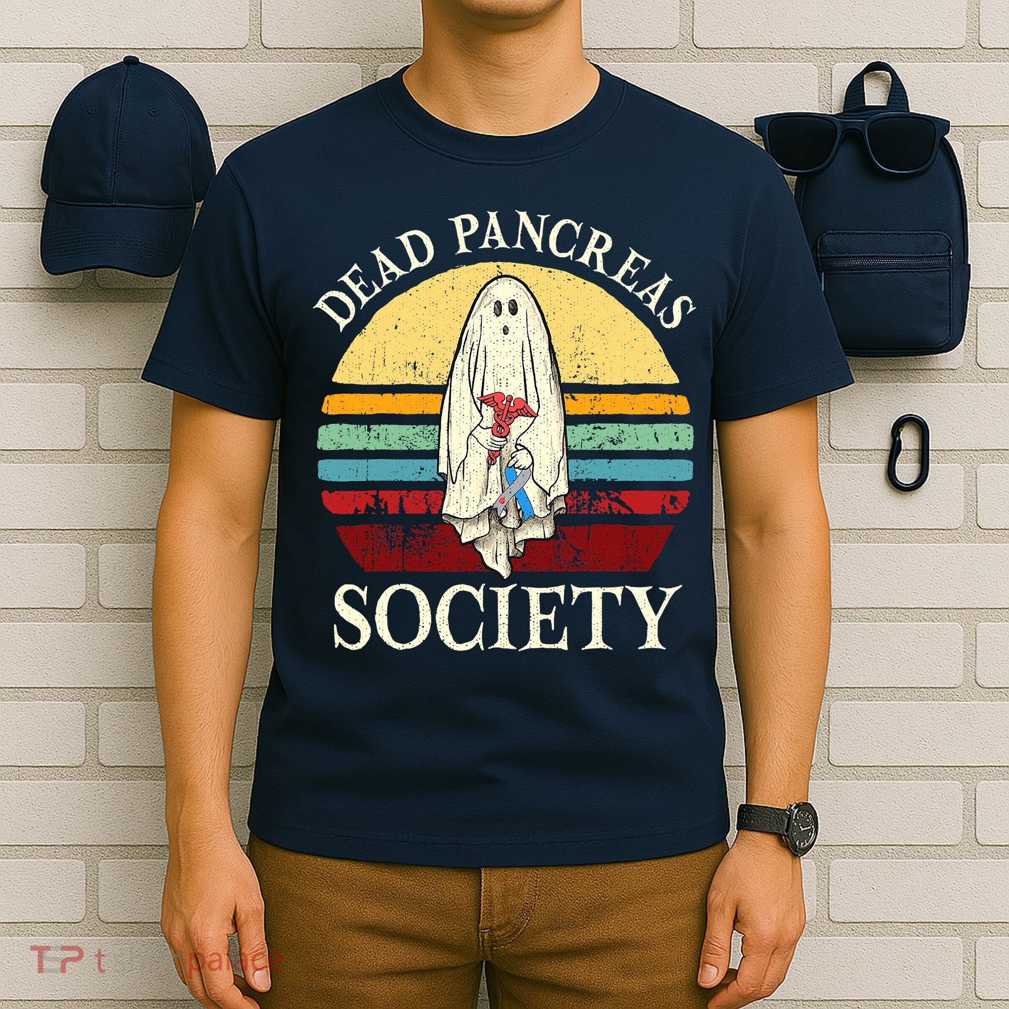 Diabetes Awareness Dead Pancreas Society Halloween Ghost T-Shirt