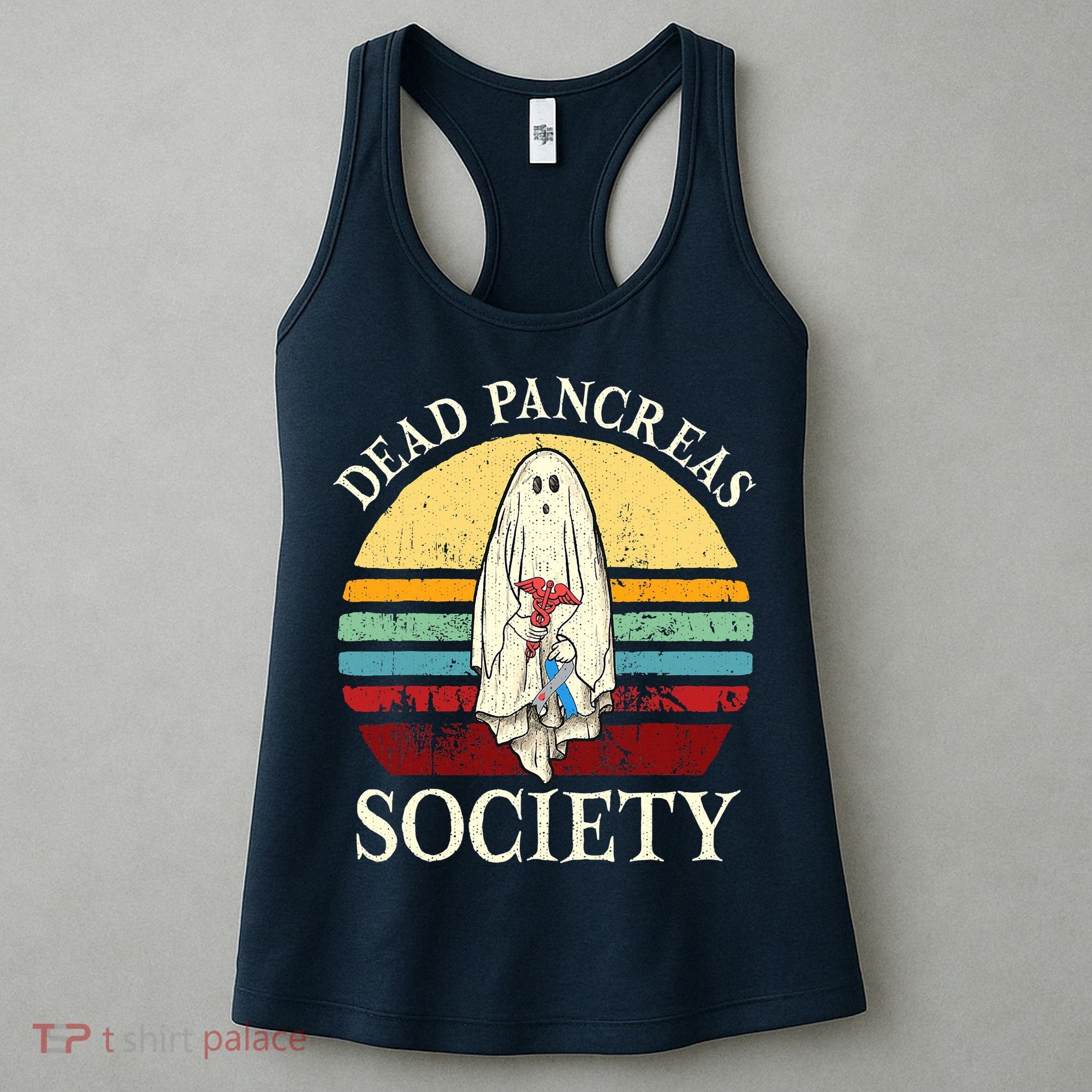 Diabetes Awareness Dead Pancreas Society Halloween Ghost Women's Tank Top