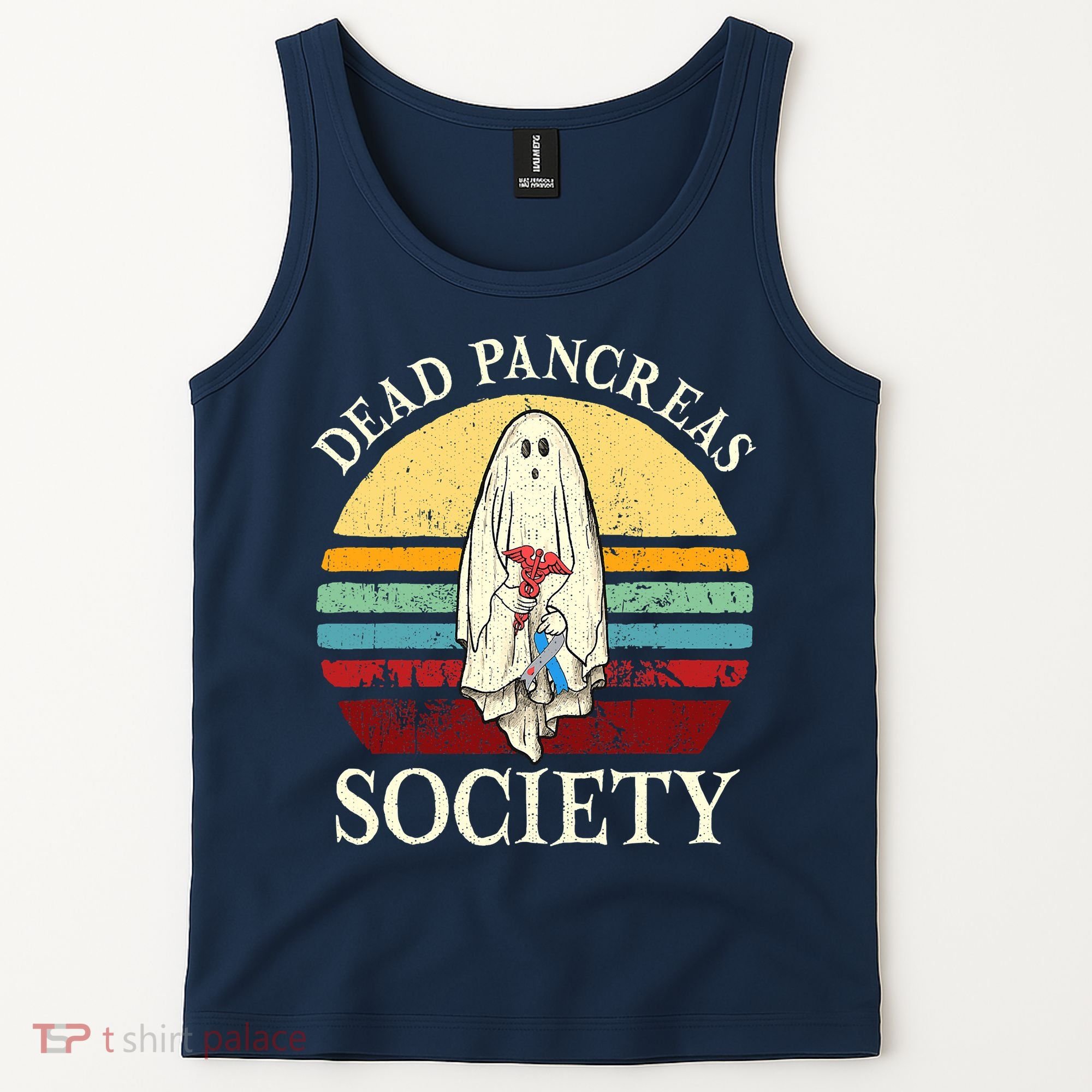 Diabetes Awareness Dead Pancreas Society Halloween Ghost Tank Top
