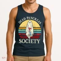 Diabetes Awareness Dead Pancreas Society Halloween Ghost Tank Top thumb 3