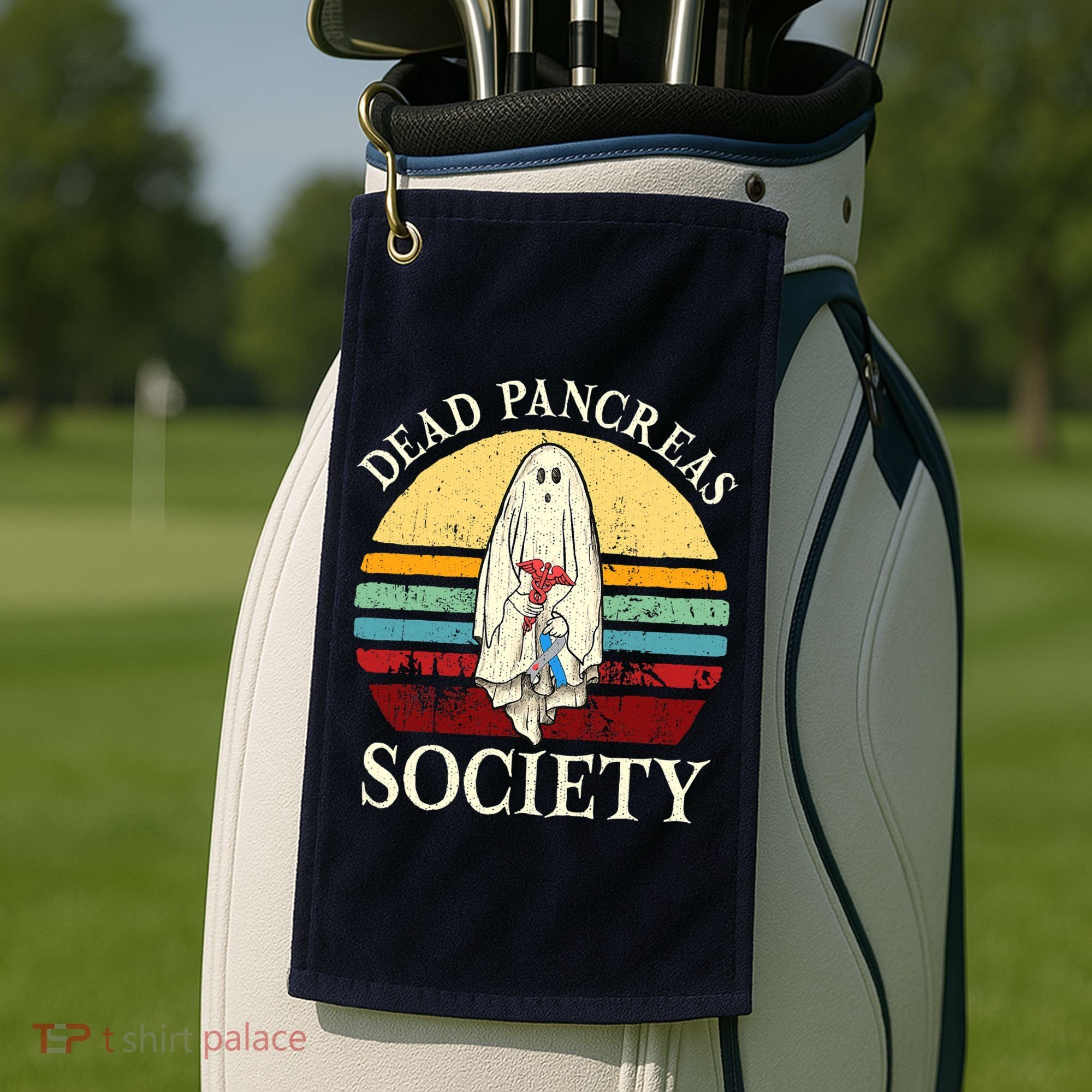 Diabetes Awareness Dead Pancreas Society Halloween Ghost Golf Towel