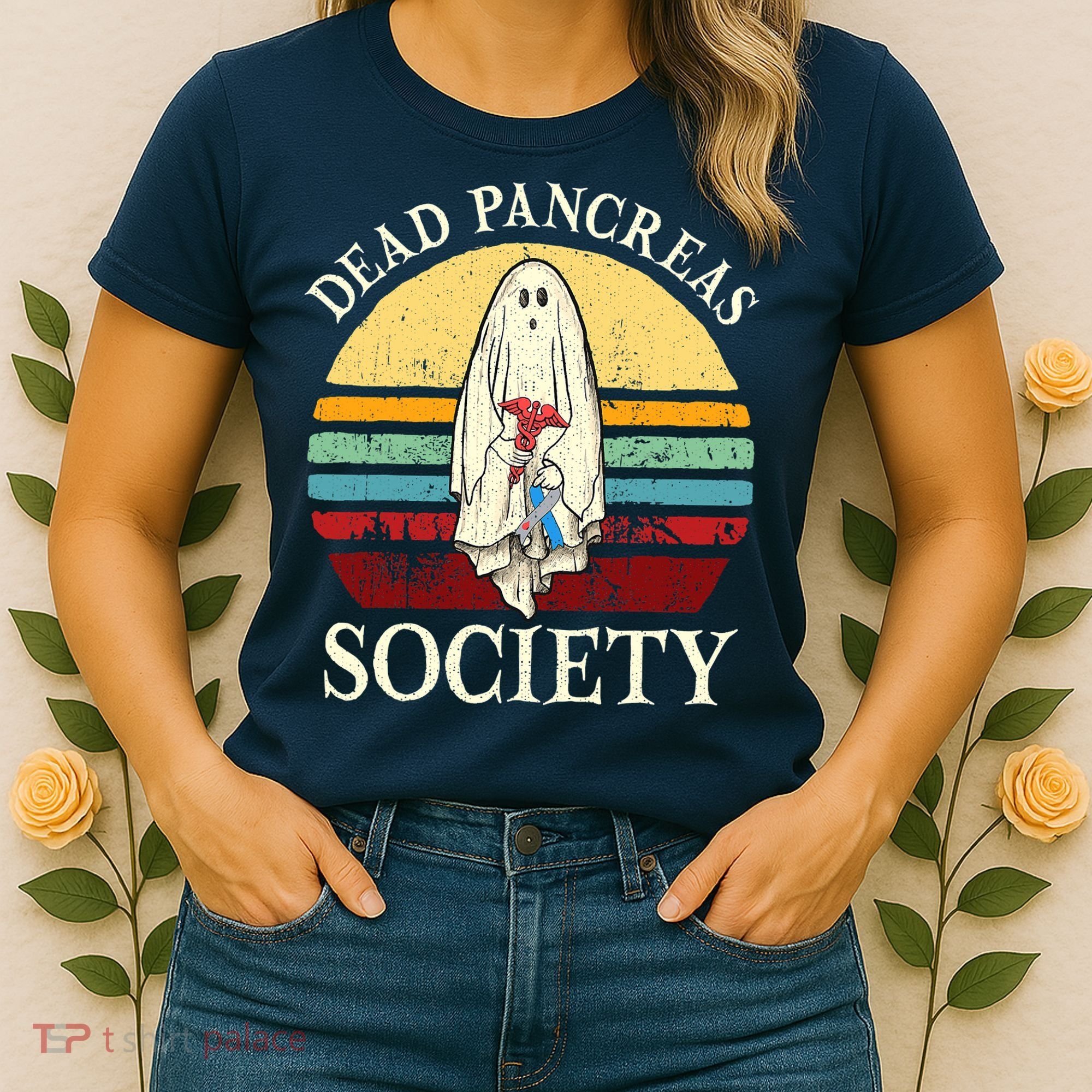 Diabetes Awareness Dead Pancreas Society Halloween Ghost Women's T-Shirt