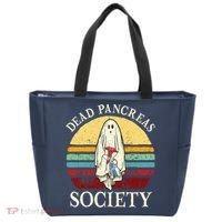 Diabetes Awareness Dead Pancreas Society Halloween Ghost Tote Bag thumb 0