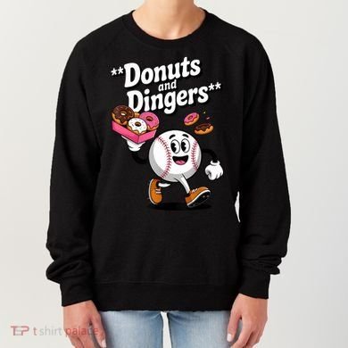 Donuts And Dingers Baseball Fan Humor Donut  Women's Sweatshirt