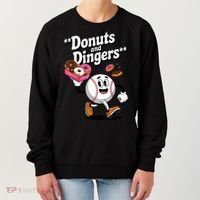 Donuts And Dingers Baseball Fan Humor Donut  Women's Sweatshirt thumb 0